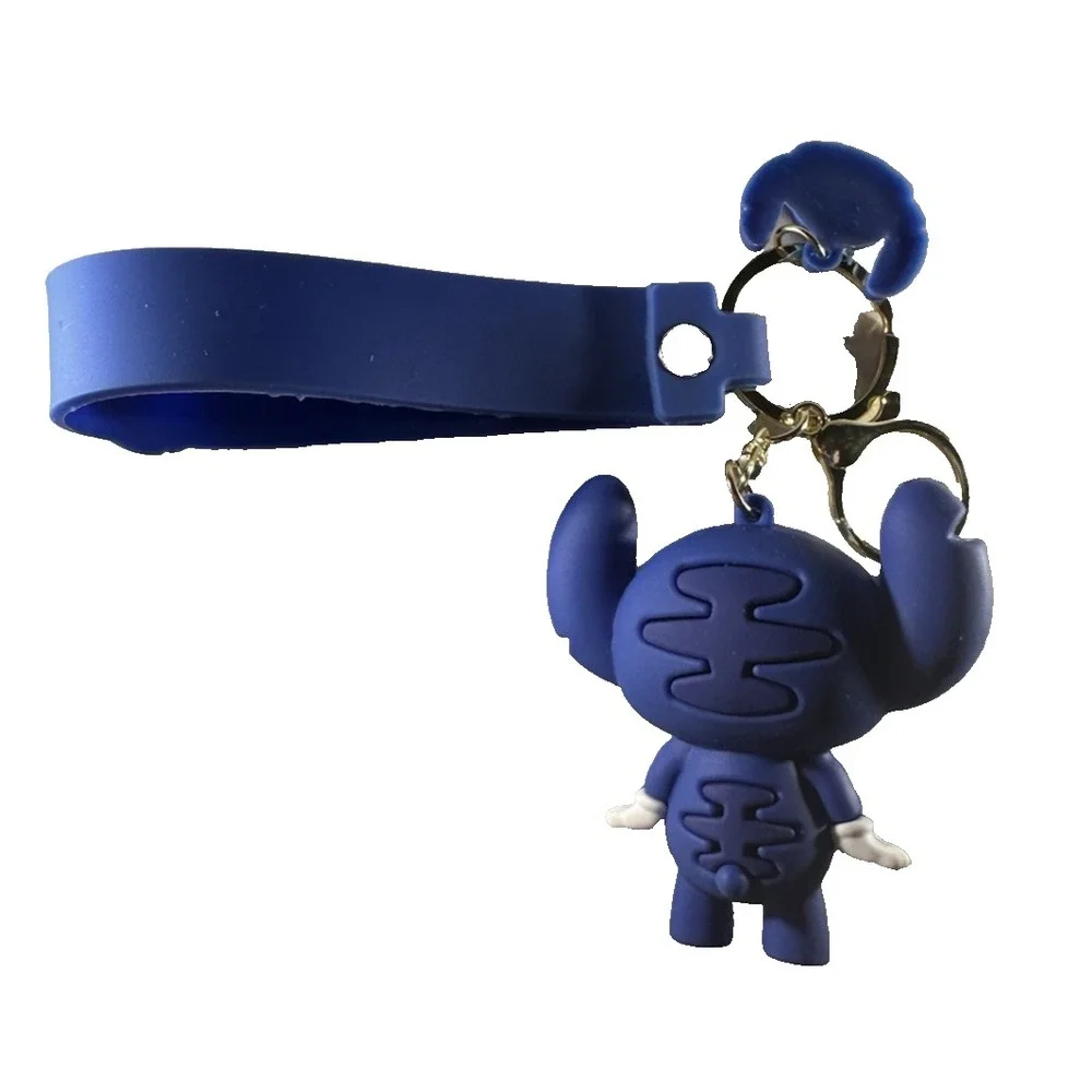 DIsney Lilo & Stitch 3D PVC cartoon keychain with wrist strap/backpack